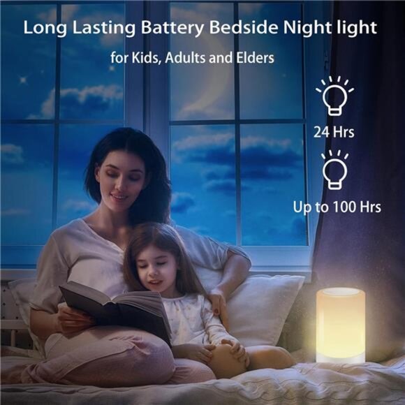 Nursery Night Light for Baby, Portable LED Touch Night Lamp for Kids - Picture 4 of 7